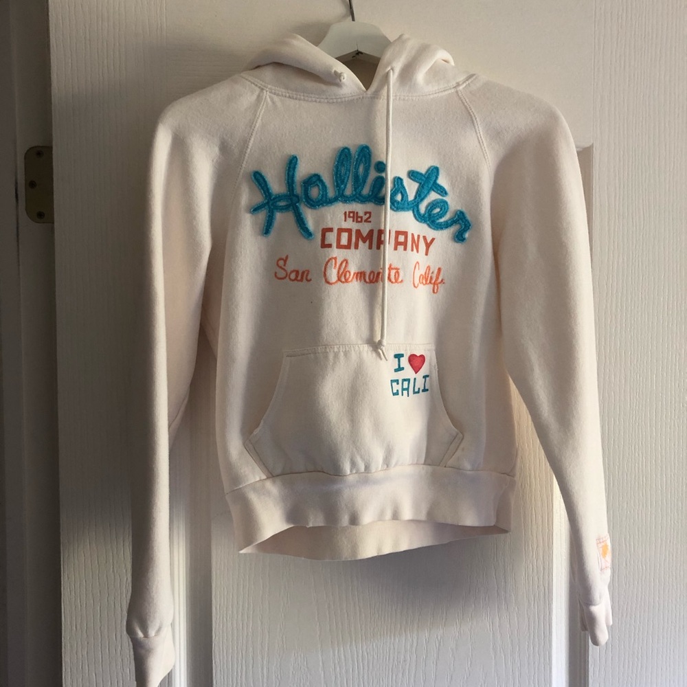 Hollister California White Hoodie